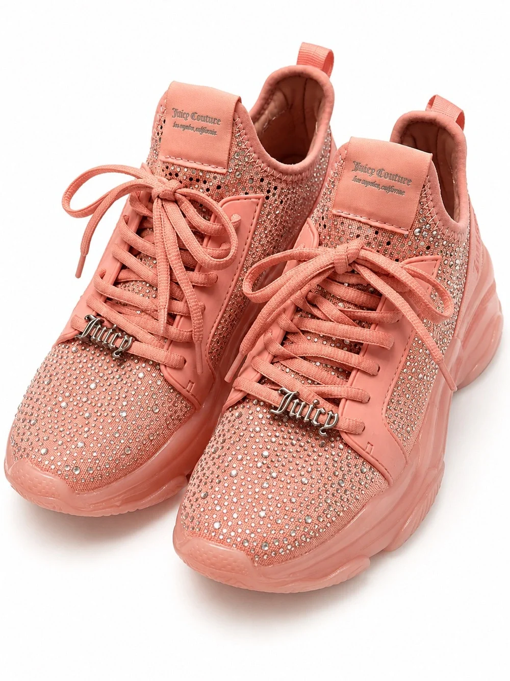 Juicy Couture Adana Blush Pink Rhinestone Chunky Sneakers Women’s Size 7